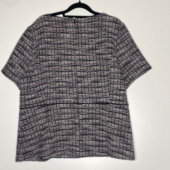 Ann Taylor Tweed Peplum Back Zip Top Women's Size XL - Picture 2 of 6